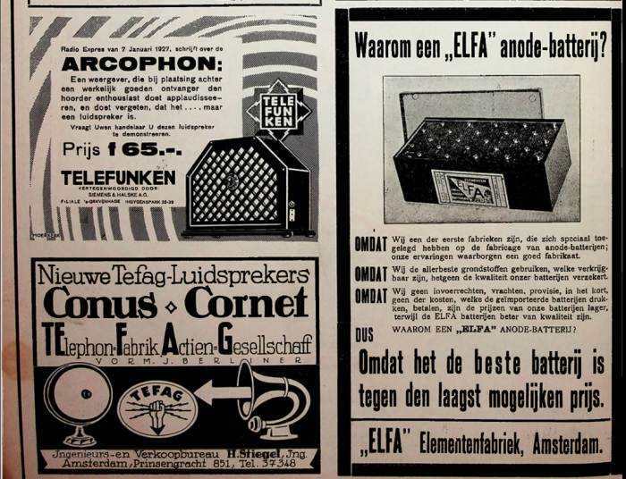 Oude advertentie Elfa