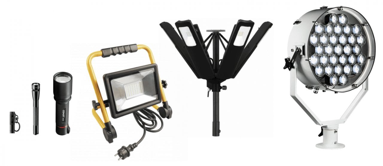 Wide range of different types of professional lighting at Elfa